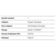 Purgeur automatique mécanique Topring - pression d'utilisation 0-230 PSI - modèle 59.465_1