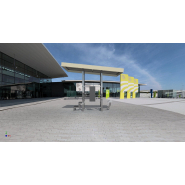 Station compacte 4 faces en acier inoxydable avec abri intégré - Référence SCT4XA - Conforme NF EN 16630:2015_1