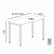 Table haute Tempo - Mobel Linea - 180, Blanc, Blanc_1