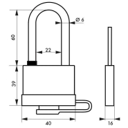 Cadenas à clé Mach 3 Bumper 40 mm - Anse demi-haute - Résistant à la corrosion et aux conditions extrêmes_1