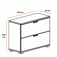 Crédence basse avec tiroirs extractibles - Mobel Linea - Blanc pastel_2