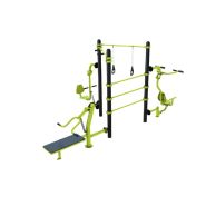 Station Combo 3-10 - barre poignée, TRX, espalier, pull, chest press, leg press_1