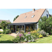 Véranda classique toiture rectangulaire, avec triangle de rive sur les côtés - Agate_1