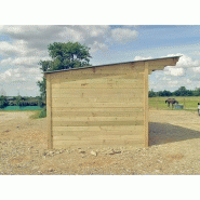 Abri de stockage / structure en bois / toiture en bacacier / bardage en bois / ancrage au sol avec platine_1