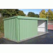 Garage métal série m / toit plat / porte sectionnelle / vert