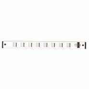 Grille d&#039;entrée d&#039;air intérieures autoréglables - à glissières - 375 x 22 mm - type 485 ton blanc blanc ral 9010