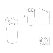 Corbeille CONE - Poubelle publique - The Italian Lab - Diamètre base 370 mm, diamètre top 450 mm, hauteur 900 mm - Capacité 80 L_1