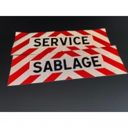 Plaque adhésive ou magnétique rétro-réfléchissante ADR 500 x 150 mm classe 2(b) - Service/Sablage pour véhicules et engins_1