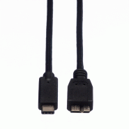 ROLINE Câble USB 3.2 Gen 1, C-Micro B, M/M, noir, 1 m_1