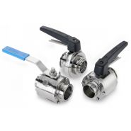 Vannes à boule en inox 316L - commande manuelle ou pneumatique - stérilisables et démontables_1