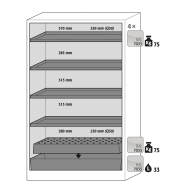 Armoire de sécurité Q-CLASSIC-90 modèle Q90.195.120.FU.WDAS - Réf 37584-040-34638 - Type 90 pour substances inflammables - Certifiée NF EN 14470-1_1