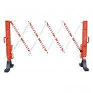 Barrière extensible 2m - en plastique, légère et maniable, coloris rouge/blanc ou noir/jaune_1
