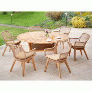 Fauteuil de jardin olivia marron 83x60x63cm – MTF – teck et résine tressée – 2nab2214_1