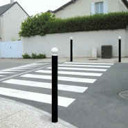 Potelet haute visibilité boule - diamètre 76mm - peinture sur zinc - Réf 8206407_1