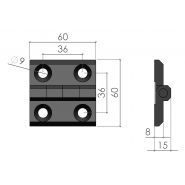 Charnière métal pour profilé aluminium 30x30 rainure 8 mm_1