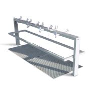 Système de lavage de chaussures avec grilles en acier galvanisé