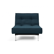 Fauteuil design convertible lit Splitback Chrome - tissu Argus Navy Blue - 90x115 cm - Innovation Living_1