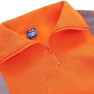 Sweat-shirt haute visibilité 1/4 zip - Réf: YHVK06 - Polyester antiboulochage - Norme EN ISO20471:2013_1
