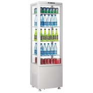 Vitrine réfrigérée - 4 côtés vitrés - porte incurvée 235l blanche_1