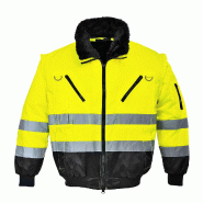 Blouson pilote 3 en 1 haute visibilité - Jaune/Noir / XXL_1