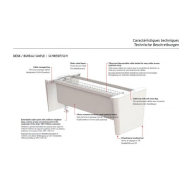 Bureau de direction bois - Quadrifoglio X10 en placage noyer américain avec top access - Référence 9501 BD Q_1