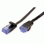 Cordon VALUE Cat.6A (Classe EA) UTP confectionné, plat, noir, 1,5 m_1