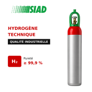 Hydrogène technique SIAD - pour traitements thermiques et métallurgie - gaz réducteur inflammable en bouteilles B50 et cadres