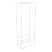 Structure penderie autoportante L64,2xP39,2xH177cm - blanc mat avec 3 tablettes et options de barre de penderie_1