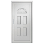 Vidaxl porte d'entrée blanc 98x208 cm pvc 3187913_1