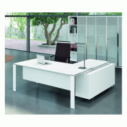 Bureau X7 avec plateaux en verre blanc - Officity. - 230, Blanc_0