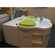 Paillasse puériculture modèle Betamat - Réf SPE 1010 - BIOLAB - meuble de change avec baignoire ergonomique et rangement intégré_1