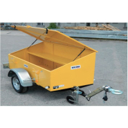 Coffre de remorque avec étagère interne et anneaux de levage