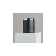 Corbeille ronde noire avec anneau chromé - Double paroi - SKU: F-776-789446Z_1