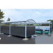 Abris poubelles à toit arrondi ou plat pente arrière - Série ATP - Sur mesure avec options et dimensions personnalisables_1