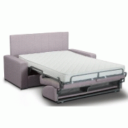 Canapé convertible 2-3 places Normandie - CanapExpress - Matelas Memory 22 cm - Tête de lit intégrée - Cuir vachette parme - 120 cm_1