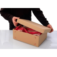 Carton simple cannelure avec couvercle - norme GALIA C - Demi-caisse américaine pour expédition de produits légers_1