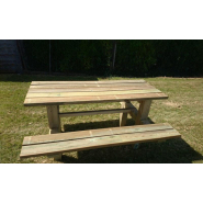 Table de pique-nique campagnarde - Pin traité autoclave classe 4 - 2000 mm x 1730 mm_1
