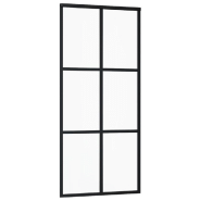 Vidaxl porte coulissante verre esg et aluminium 90x205 cm noir 151012_1