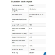 210382W - Armoire coupe-feu G90 pour bouteilles de gaz - 2 bouteilles de 10L, porte battante, norme EN 14470-2_1