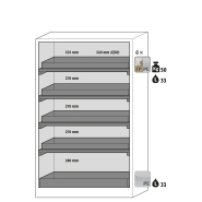 Armoire de sécurité Q-PEGASUS-90 - Modèle Q90.195.120.WDAC - Réf 30002-040-30014 - Type 90 - Testée NF EN 14470-1_1