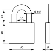 Cadenas à clé 530 - 50 mm - Corps laiton monobloc - Anse interchangeable - Sécurité renforcée_1