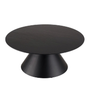Table basse ronde noire DILA 78 cm - pieds coniques en fer - design moderne et robuste_1