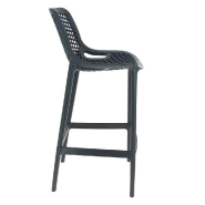 Chaise haute de bar empilable d'extérieur en polypropylène Air gris foncé par 4_1