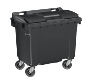 Conteneur 660 L Frontal - Fabrication Française - PEHD injecté - Norme EN 840 - 4 roues 160 mm dont 2 freinées_1