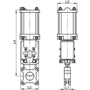 Vanne guillotine pneumatique corps inox CF8M - pelle inox 316 - joint EPDM_1