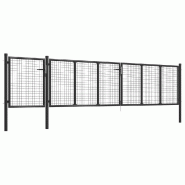 Vidaxl portail de jardin acier 500 x 100 cm anthracite 144335_1