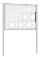 Vitrine Classique anodisé sur poteaux - Affichage simple face - Taille 4 à 21 A4 - Plexichoc - Serrure de sécurité_1