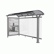 Abri bus BOE - structure en acier, bardage en verre sécurit, avec banquette - 350 x 240 cm_1