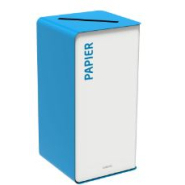 Borne de tri sélectif 40L sans serrure - intérieur - façade blanche - Cubatri_1