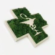 Croix de pharmacie végétales - Vert, Lichen scandinave pour l'intérieur uniquement, Style 3_1